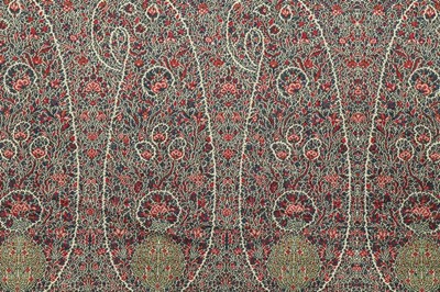 Lot 317 - A good woven Paisley kirking shawl, circa 1845,...