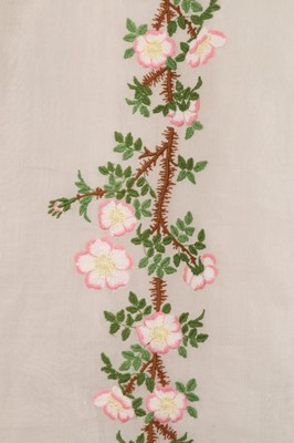 Lot 93 - A white organza dress embroidered with wild...