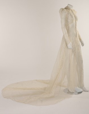 Lot 97 - Four bridal gowns and a tulle petticoat, 1930s,...