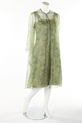 Lot 107 - A Christian Dior London green chiffon dress,...