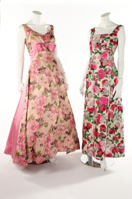 Lot 111 - A group of floral lamé and satin evening-wear,...