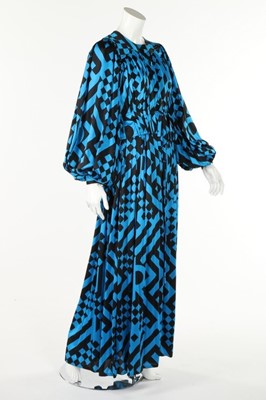 Lot 176 - A Jean Varon blue and black printed jersey...