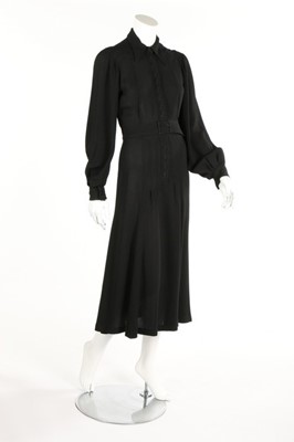 Lot 166 - An Ossie Clark for Radley black moss crepe...