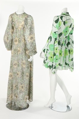 Lot 173 - A group of flower power dresses, late 1960s,...