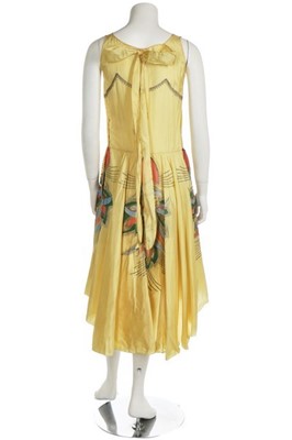 Lot 162 - A Lanvin-inspired yellow rayon-taffeta dress,...