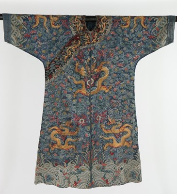 Lot 334 - An embroidered summer gauze dragon robe, jifu,...