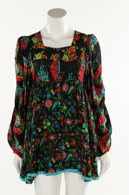 Lot 140 - A Jeff Banks floral blouse, late 1960s,...