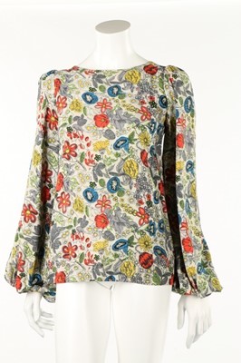 Lot 189 - A Granny Takes a Trip printed crepe top, 1970s,...