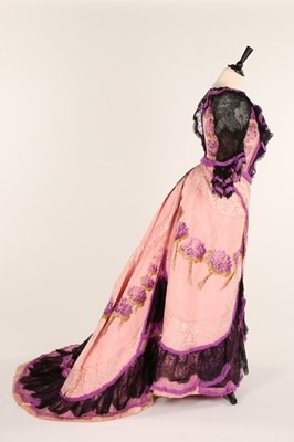 Lot 1 - An unusual pink and purple chiné taffeta...