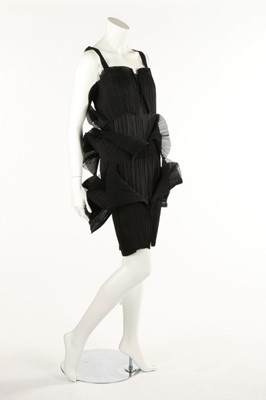 Lot 192 - An Issey Miyake black pleated dress, 1980s,...