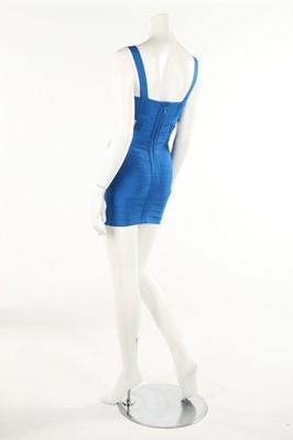 Lot 200 - An Herve Leger cobalt blue bandage dress,...