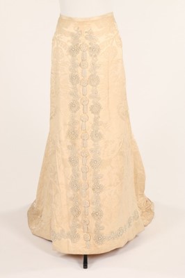 Lot 2 - A fine embroidered and pearl beaded skirt and...