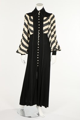 Lot 241 - An Ossie Clark black and white moss crepe...