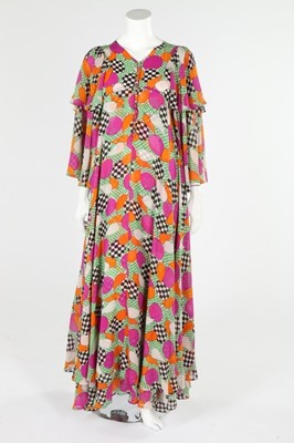 Lot 257 - A Jean Muir 'Apples and Pears' printed chiffon...