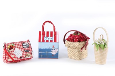 Lot 50 - Four Lulu Guinness 'summertime picnic' novelty...