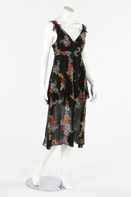 Lot 283 - An Ossie Clark tiered printed chiffon dress,...