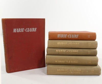 Lot 10 - Six bound volumes of Marie Claire magazine,...