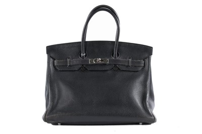 Lot 142 - An Hermès black togo leather Birkin 35,...