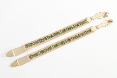 Lot 347 - Two pairs of embroidered gentleman's braces,...