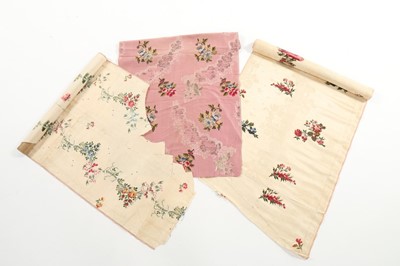 Lot 352 - A group of mainly Spitalfields brocades, dress...