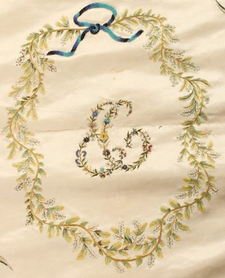 Lot 357 - A group of antique embroidered, woven and...