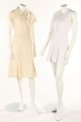 Lot 376 - A 'Ritchwear' white linen tennis dress, 1930s,...