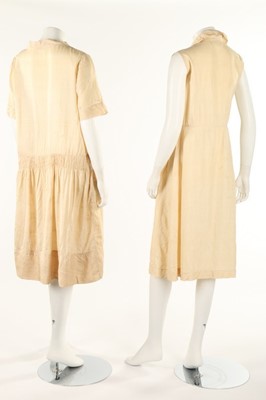 Lot 376 - A 'Ritchwear' white linen tennis dress, 1930s,...