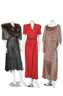 Lot 255 - A group of day and evening wear, 1920s-40s,...