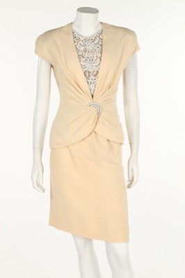 Lot 402 - A Valentino couture ivory silk cocktail...