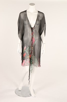 Lot 39 - A printed chiffon tabard, 1930s, together with...