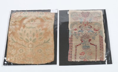 Lot 438 - Textile documents, mainly French brocaded...