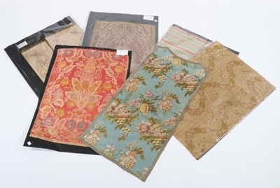 Lot 438 - Textile documents, mainly French brocaded...