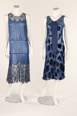 Lot 43 - A group of mainly blue evening-wear, 1930s,...