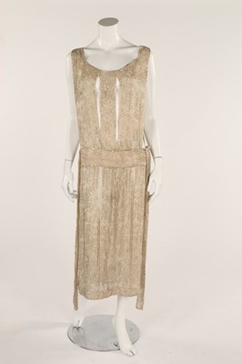 Lot 46 - Two beaded flapper evening tabard dresses,...