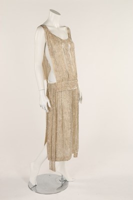 Lot 46 - Two beaded flapper evening tabard dresses,...