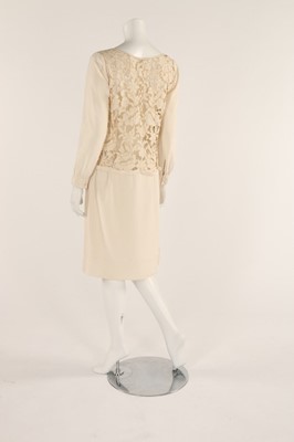 Lot 49 - A late 1920s ivory dress with cutwork bodice,...