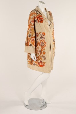 Lot 49 - A late 1920s ivory dress with cutwork bodice,...