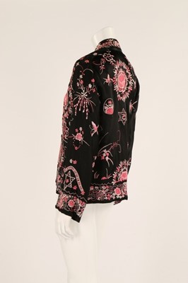 Lot 52 - A 1930s black devor bias cut dress, bust...