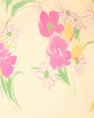 Lot 56 - Two full-length chiffon garden party dresses,...