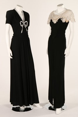 Lot 72 - Black and white evening wear, 1940s,...