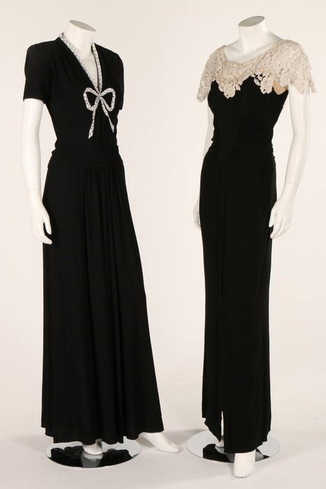 Lot 72 - Black and white evening wear, 1940s,