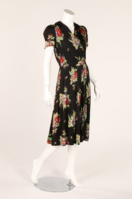 Lot 78 - Three 1940s dinner dresses, one of textured...