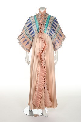 Lot 122 - A Zandra Rhodes Lily print evening gown and...