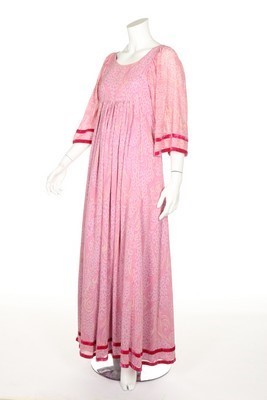 Lot 124 - A Thea Porter printed pink muslin smock dress,...