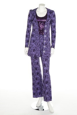 Lot 144 - A Biba purple jacquard knit ensemble,...