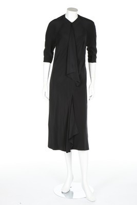 Lot 119 - A Madame Grès black silk bias cut dinner dress,...