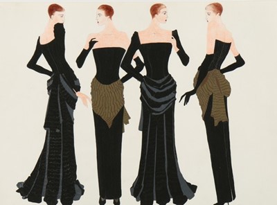 Lot 262 - Two John Galliano original fashion sketches,...