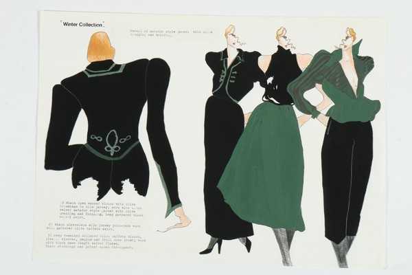 Lot 265 - Three John Galliano fashion sketches 'Winter...