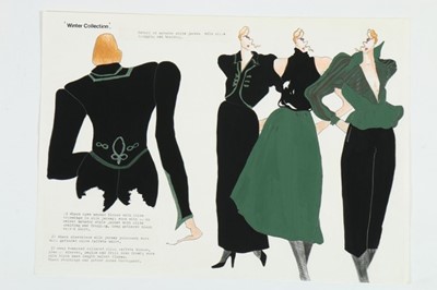 Lot 265 - Three John Galliano fashion sketches 'Winter...