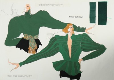 Lot 265 - Three John Galliano fashion sketches 'Winter...